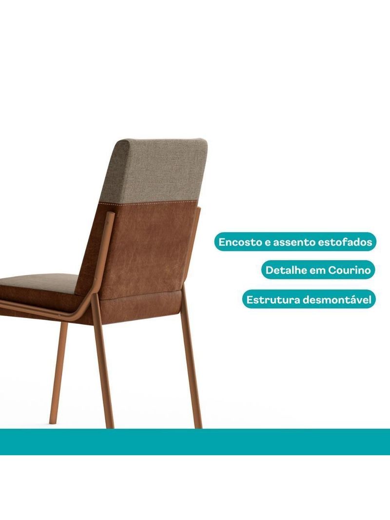 Conjunto Sala De Jantar 4 Cadeiras Verona Carraro Freijó Areia Rosê