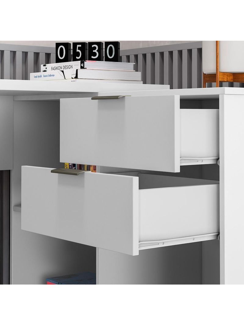 Escrivaninha Com Tampo Giratório 2 Gavetas Nt2060 Branco