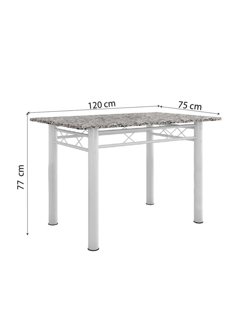 Conj De Mesa Com 4 Cadeiras 1,20m Branco/Granito Branco
