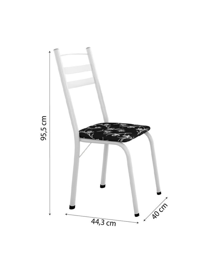 Conj De Mesa Com 4 Cadeiras 1,20m Branco/Granito Branco