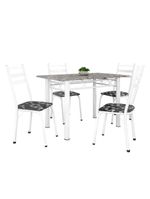 Conj De Mesa Com 4 Cadeiras 1,20m Branco/Granito Branco