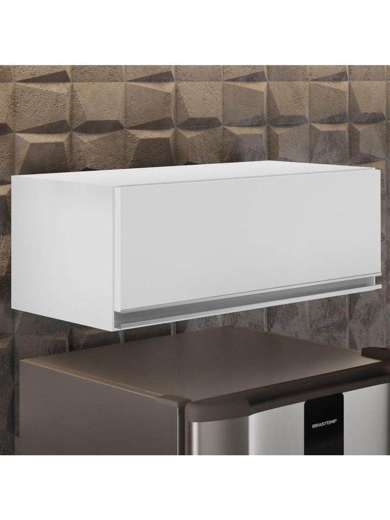 Armário Aéreo De Cozinha Para Geladeira 70cm Texas Branco - Lumil Móveis