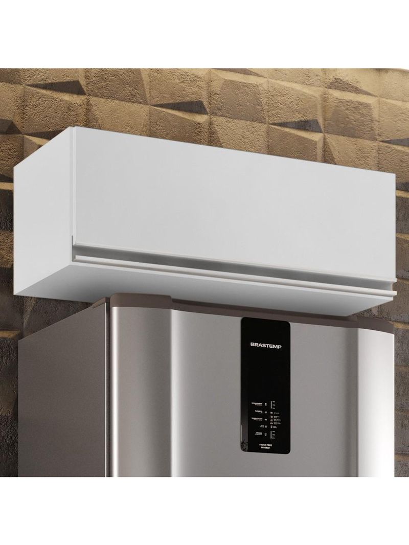 Armário Aéreo De Cozinha Para Geladeira 70cm Texas Branco - Lumil Móveis