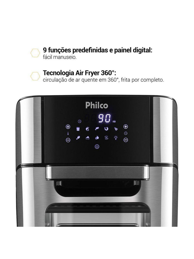 Air Fryer Oven Philco 12L 4 Em 1 1800W PFR2200 110V