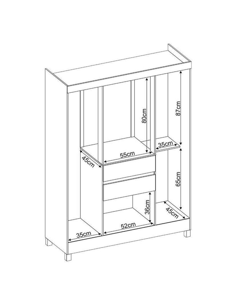Guarda Roupa Solteiro Ecom 2 Amêndola – Demóbile