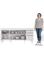 Balcão Gabinete 160Cm 4 Portas Arkansas Branco