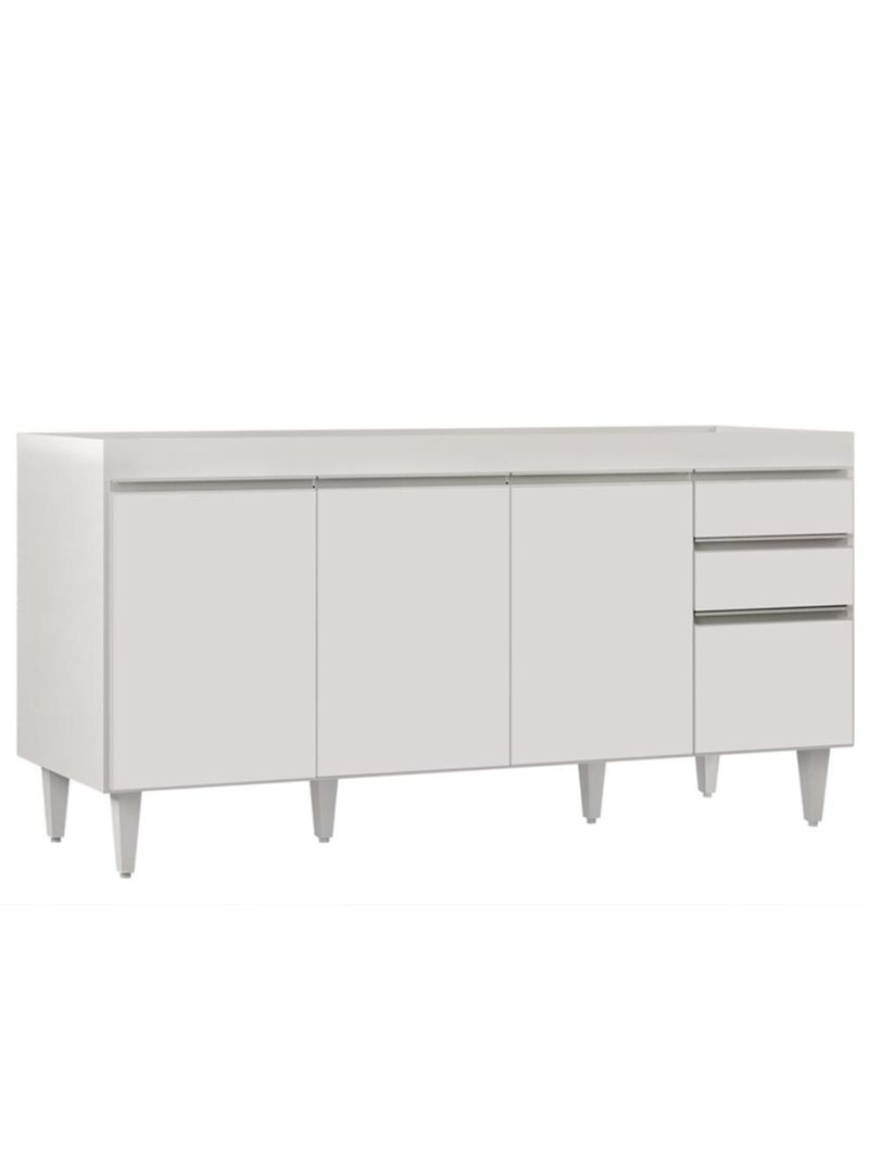 Balcão Gabinete 160Cm 4 Portas Arkansas Branco