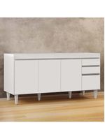 Balcão Gabinete 160Cm 4 Portas Arkansas Branco