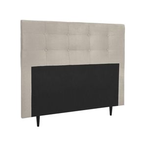 Cabeceira Estofada Cama Box Queen 160 cm Helena Suede Bege