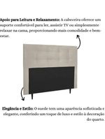 Cabeceira Estofada Cama Box Casal 140 cm Helena Suede Bege