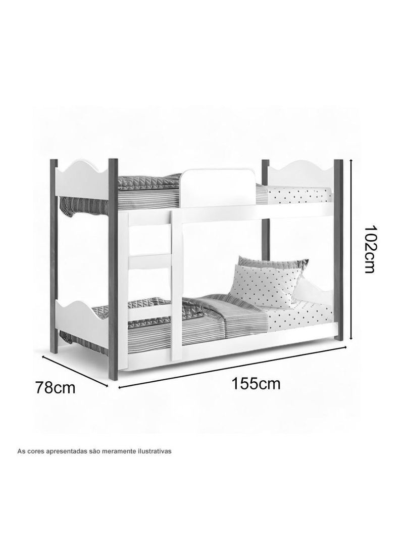 Beliche Encanto Branca e Nature com 02 Colchões - Gabrielli