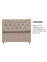 Cabeceira Cama Box Estofada Casal 140 Cm Geovana Suede Cor:bege