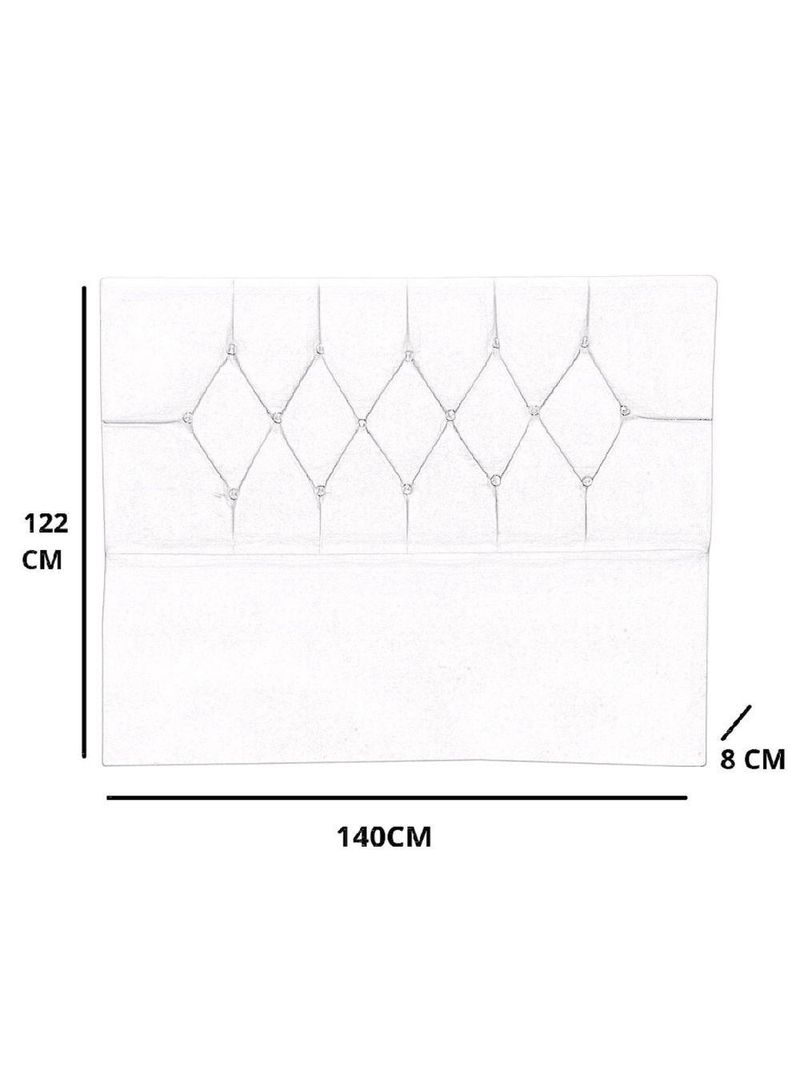 Cabeceira Cama Box Estofada Casal 140 Cm Geovana Suede Cor:bege