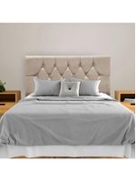 Cabeceira Cama Box Estofada Casal 140 Cm Geovana Suede Cor:bege