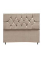 Cabeceira Cama Box Estofada Queen 160 cm Geovana Suede Bege