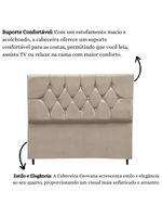 Cabeceira Cama Box Estofada Queen 160 cm Geovana Suede Bege
