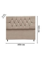Cabeceira Cama Box Estofada Queen 160 cm Geovana Suede Bege