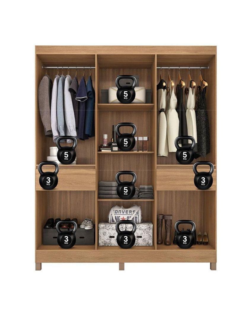 Guarda-Roupa Casal Máua Amêndola Grafito Prime – Demóbile