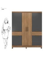 Guarda-Roupa Casal Máua Amêndola Grafito Prime – Demóbile