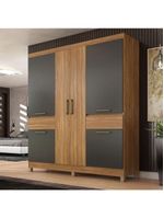 Guarda-Roupa Casal Máua Amêndola Grafito Prime – Demóbile