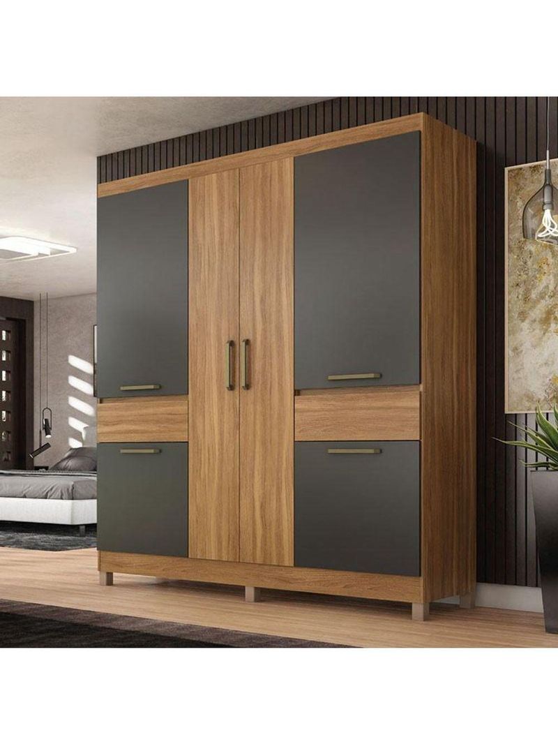 Guarda-Roupa Casal Máua Amêndola Grafito Prime – Demóbile