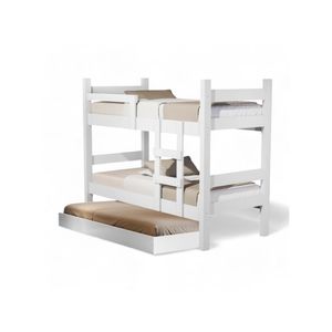 Beliche Letícia Branco com Auxiliar e 03 Colchões Cambel