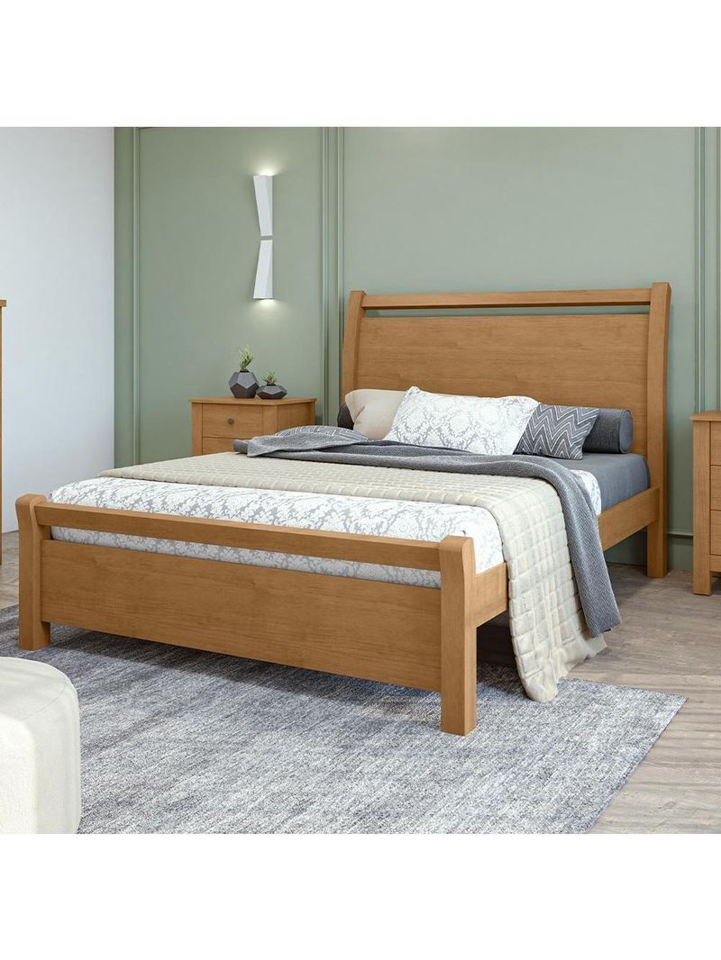 Cama De Casal Madeira Amêndoa Reali Lopas Amêndoa