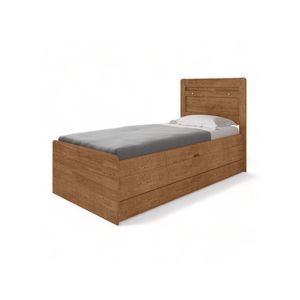 Cama Baú Larissa Solteiro Naturale Com Auxiliar Framar