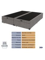 Cama Box Queen Cinza Baú Ortobom Molas Ensacadas Europillow