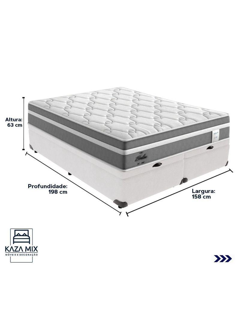 Cama Box Baú Queen E Colchão Molas Ensacadas Berlim Probel