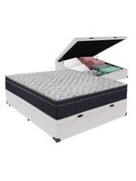 Cama + Box Bau Casal Colchão Extra Firme Ortobom D45 Airtech - Cor: Branco
