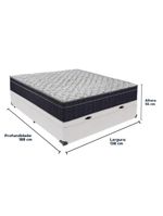 Cama + Box Bau Casal Colchão Extra Firme Ortobom D45 Airtech - Cor: Branco