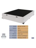 Cama + Box Bau Casal Colchão Extra Firme Ortobom D45 Airtech - Cor: Branco