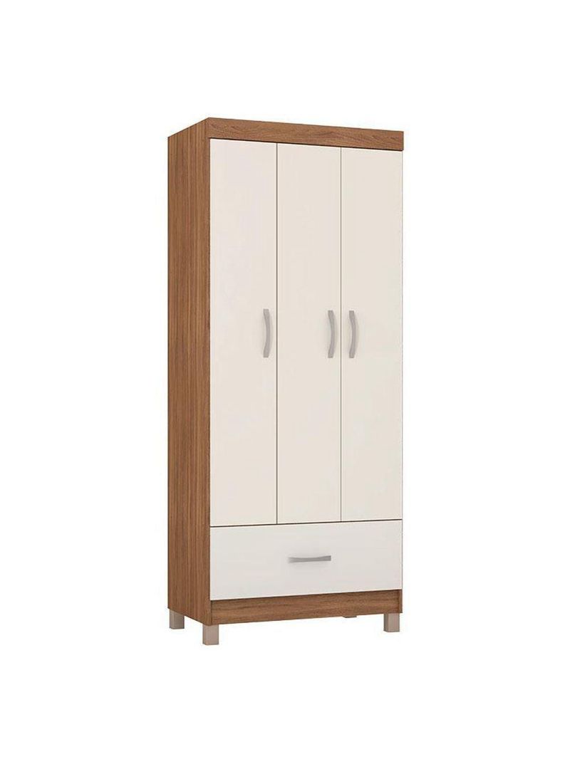 Guarda Roupa Solteiro Ambiente Prince Amêndola Touch Off White – Demóbile