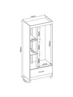 Guarda Roupa Solteiro Ambiente Prince Amêndola Touch Off White – Demóbile