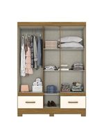 Guarda Roupa Solteiro B60 Nature Off White com Espelho – Briz Móveis