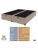Cama + Box Airtech Colchão Ortobom Queen Com Baú Bege Springpocket - Cor: Bege