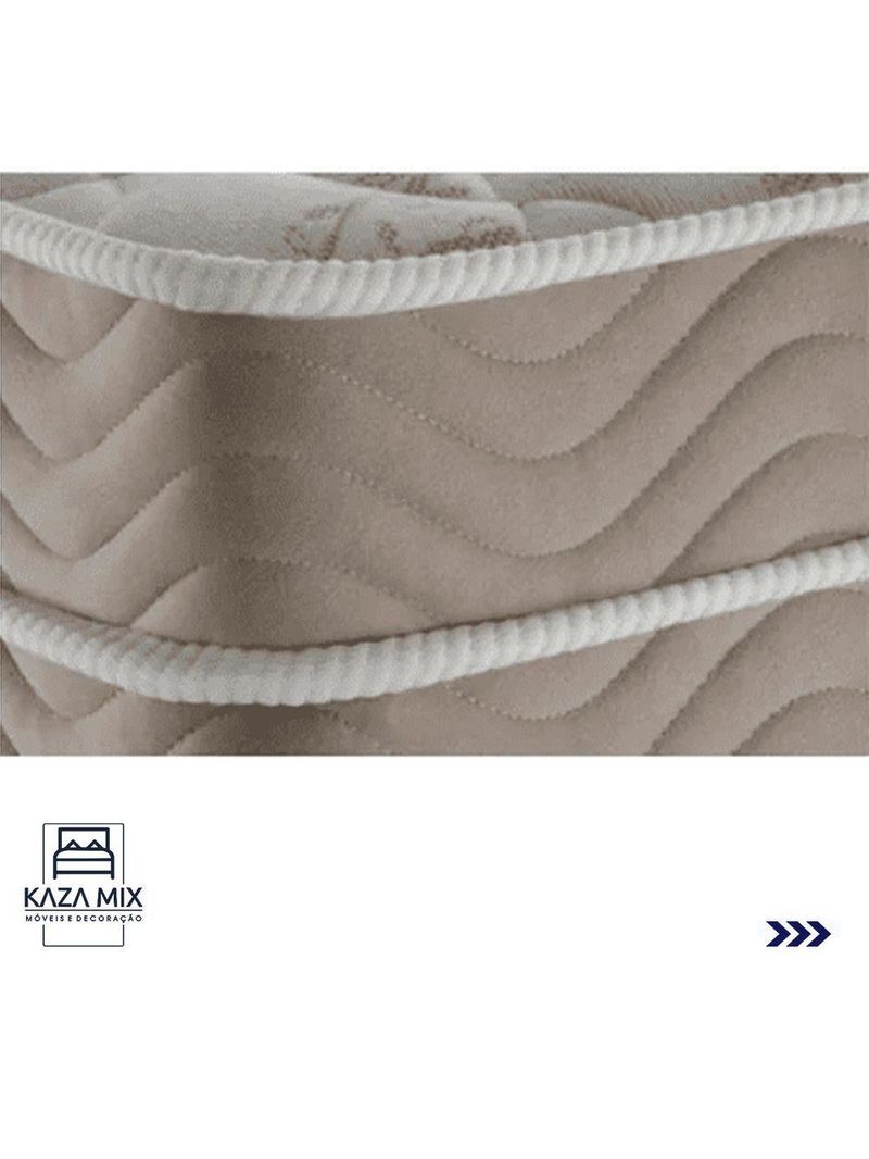 Cama + Box Airtech Colchão Ortobom Queen Com Baú Bege Springpocket - Cor: Bege