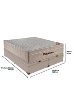 Cama + Box Airtech Colchão Ortobom Queen Com Baú Bege Springpocket - Cor: Bege