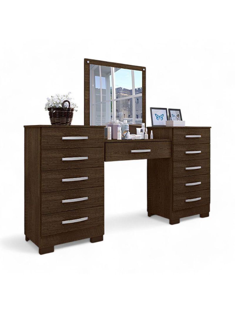 Conjunto para Quarto de Cômodas e Penteadeira Floratta - Malbec