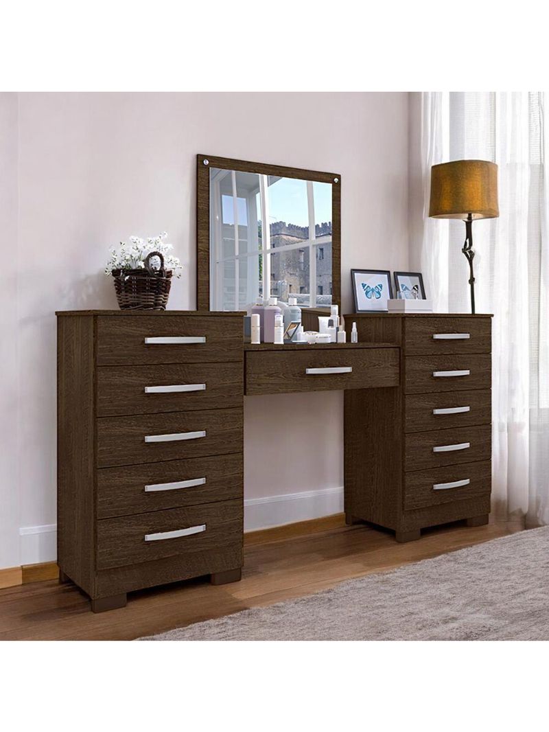 Conjunto para Quarto de Cômodas e Penteadeira Floratta - Malbec