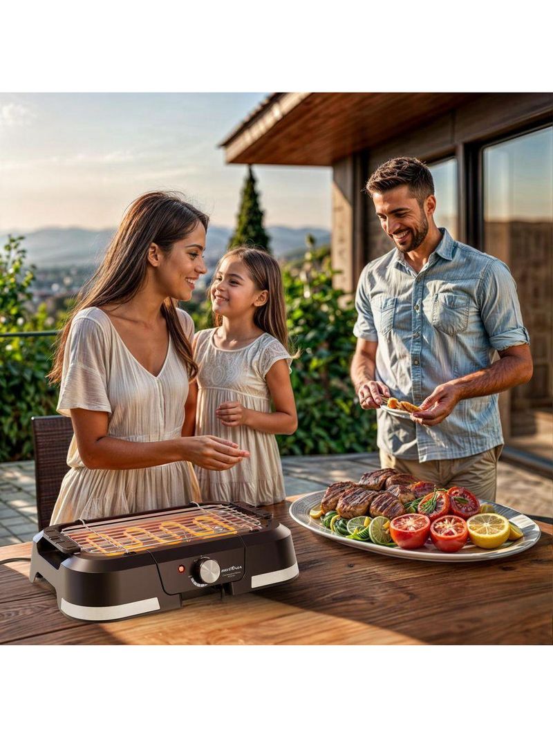 Churrasqueira Elétrica Britânia 1500W Menos Fumaça BCQ10A 220V