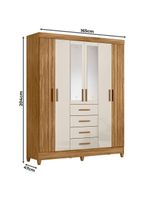 Guarda Roupa Solteiro Aruba 6 Portas Freijó Off White com Espelho – Moval