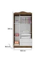 Guarda Roupa Infantil New Selena 3 Portas Branco Acetinado Amadeirado – Carolina Móveis