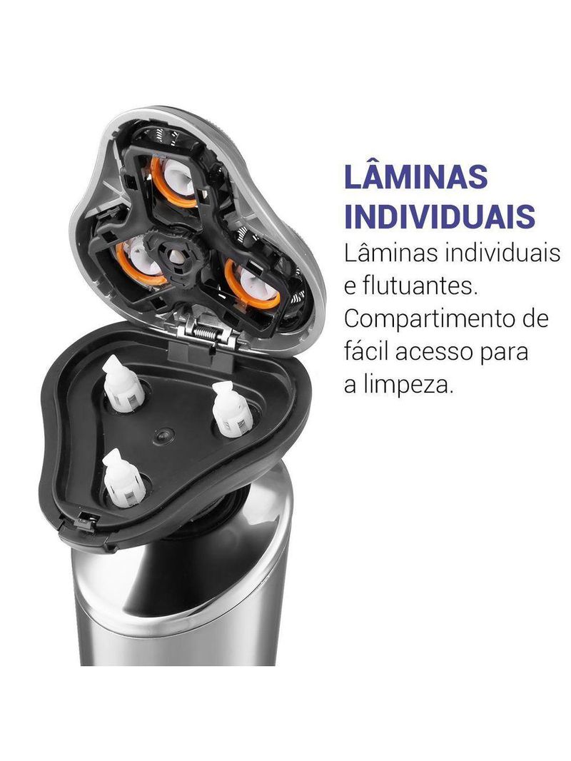 Aparador de Pelos e Barbeador Philco 3 em 1 PBA10 com Display Led - Bivolt