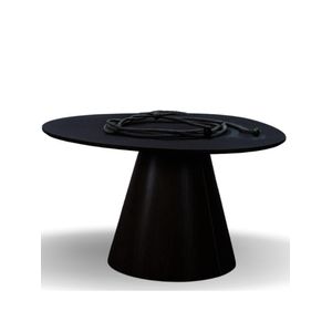 Mesa Cone Redonda Orgânica em Ébano 90cm