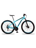 Bicicleta Mountain Bike 21 Vel Aço Shimano Azul Celeste