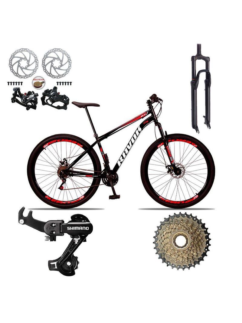 Bicicleta Mountain Bike 21 Vel Aço Shimano Laranja