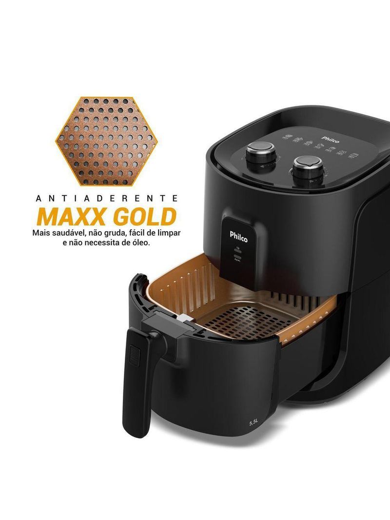 Air Fryer Philco 5,5L Cesto Quadrado 1500W PAF55A 110V