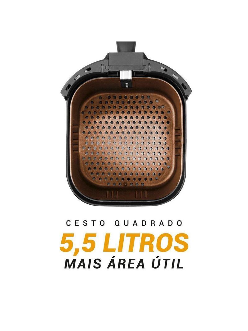 Air Fryer Philco 5,5L Cesto Quadrado 1500W PAF55A 110V